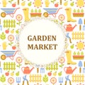 Colorful agriculture, farm and garden market pattern