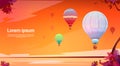 Colorful Air Balloons Flying In Sky Over Sunset Sea Landscape Royalty Free Stock Photo