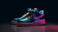 colorful air force one shoe with extremely beautiful color generative AI