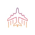 Colorful Airplane line icon. Royalty Free Stock Photo