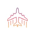 Colorful Airplane line icon.