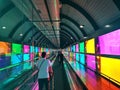 Colorful airport in Madrid Spain