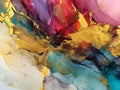 Colorful alcohol ink painting.