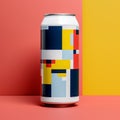 Colorful Alcoholic Drink With De Stijl Influence And Pixelated Landscapes