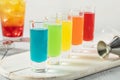 Colorful Alcoholic Rainbow Shots Royalty Free Stock Photo