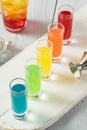 Colorful Alcoholic Rainbow Shots Royalty Free Stock Photo