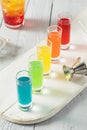 Colorful Alcoholic Rainbow Shots Royalty Free Stock Photo