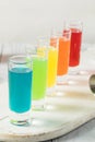 Colorful Alcoholic Rainbow Shots Royalty Free Stock Photo