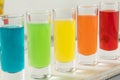 Colorful Alcoholic Rainbow Shots Royalty Free Stock Photo