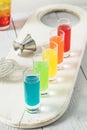 Colorful Alcoholic Rainbow Shots Royalty Free Stock Photo