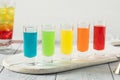 Colorful Alcoholic Rainbow Shots Royalty Free Stock Photo