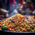 Colorful Algerian Couscous with Vegetables and Meat