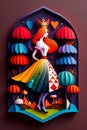 Alice in the Wonderland papercut colorful art