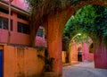 Colorful alley in Marrakesh the Morocco Red Imperial City. Royalty Free Stock Photo