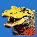 Colorful Alligator Artwork Inspired By Shepard Fairey And Marc Quinn