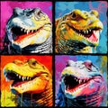 Colorful Alligator Portraits In Pop Art Style