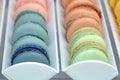 Colorful almond cookies, pastel colors.