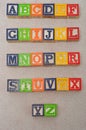 Colorful alphabet blocks A to Z Royalty Free Stock Photo