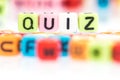 colorful alphabet word cube of QUIZ on white Royalty Free Stock Photo