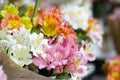 Colorful Alstroemeria flowers. A large bouquet of multi-colored alstroemerias in the flower shop are sold in the form of a gift bo