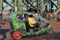 Colorful alternative pedicab, Hohenzollern bridge