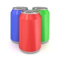 Colorful aluminum cans Royalty Free Stock Photo