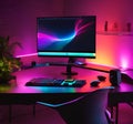 beautiful and colorful desktop computer design with ai Royalty Free Stock Photo