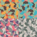 Colorful America urban camouflage. Set of USA shape camo seamless pattern. Vector fabric textile. Military print design Royalty Free Stock Photo