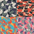 Colorful America urban camouflage. Set of USA shape camo seamless pattern. Vector fabric textile. Military print design Royalty Free Stock Photo