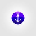 Colorful Anchor Ship Logo Icon Vintage Vector Illustration Design Royalty Free Stock Photo