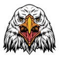 Colorful angry eagle head template