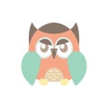 Colorful angry owl illustration