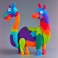 Colorful Animal Created from Modeling Clay, Generative AI Illustration