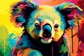 colorful animal portrait koala bear AI generated Royalty Free Stock Photo