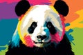 colorful animal portrait panda bear AI generated Royalty Free Stock Photo