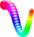Colorful animated 3 d computer generated toy caterpillar clipart and illustration