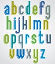 Colorful animated font, comic lower case letters with white outline.