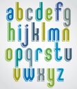 Colorful animated font, rounded lowercase letters with white out