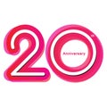 Colorful anniversary of 20