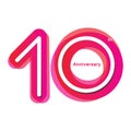 Colorful anniversary of 10