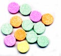 Colorful antacid tablets Royalty Free Stock Photo