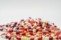 Colorful of antibiotic capsules pills, drug resistance Royalty Free Stock Photo