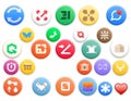 Colorful App Icons Interface Design UI Elements Buttons Symbols Mobile App Royalty Free Stock Photo