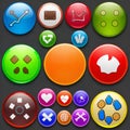 Colorful App Icons Round Buttons UI Design Elements Graphic Interface Royalty Free Stock Photo