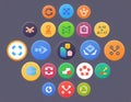 Colorful App Icons UI Design Elements Circular Buttons Interface Symbols Royalty Free Stock Photo