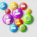 Colorful App Icons User Interface Mobile Buttons Social Media Web Design Technology Interface Royalty Free Stock Photo