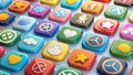 Colorful App Store Badges A Vibrant Display of Digital Platforms generative AI