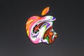 Colorful Apple logo while making creative updates on apple store facade