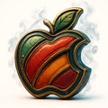 Colorful Apple Logo Symbol With Smoke Effect fruit Royalty Free Stock Photo