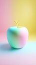 Colorful Apple with Pastel Background and Artistic Lighting Royalty Free Stock Photo